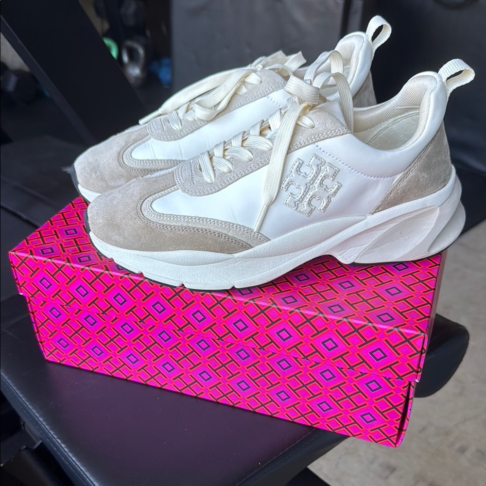 Tory Burch Women's White and Cream Sneakers